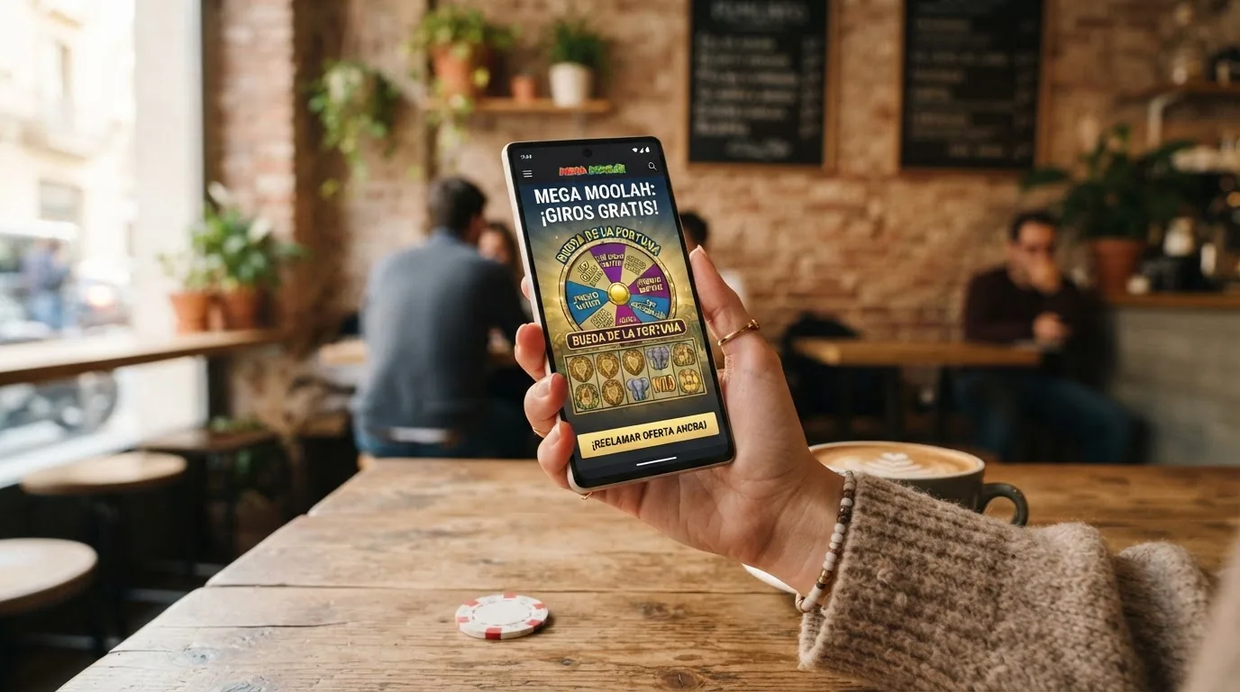 Pantalla promocional de tiradas gratis en un casino español
