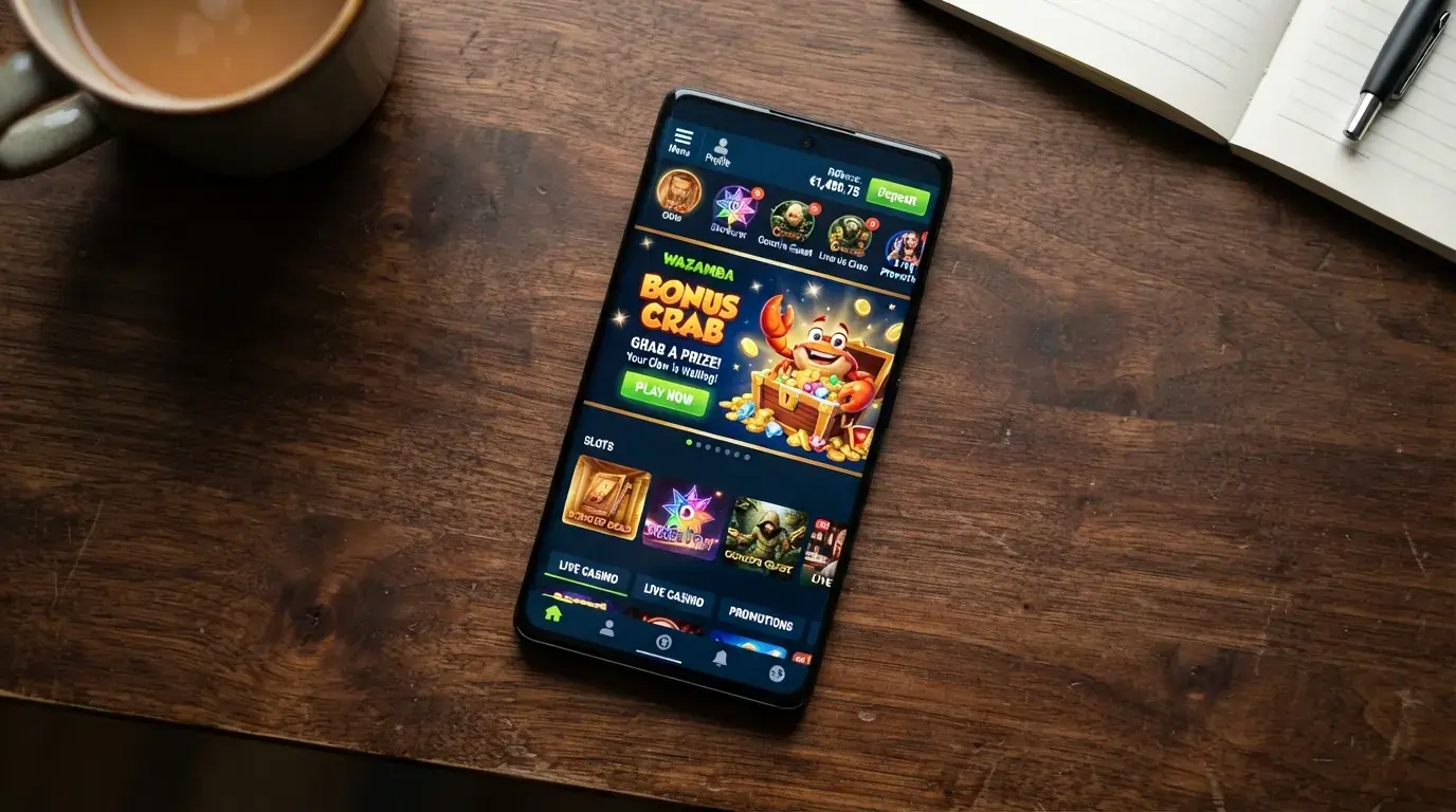 Interfaz del lobby con acceso directo a la promoción Bonus Crab