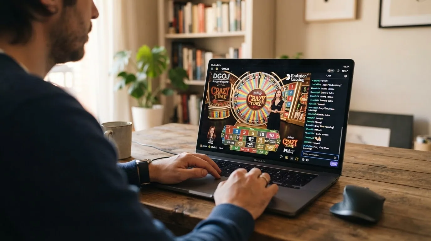 Interfaz de Crazy Time en la sección de casino en vivo de un operador con dominio .es
