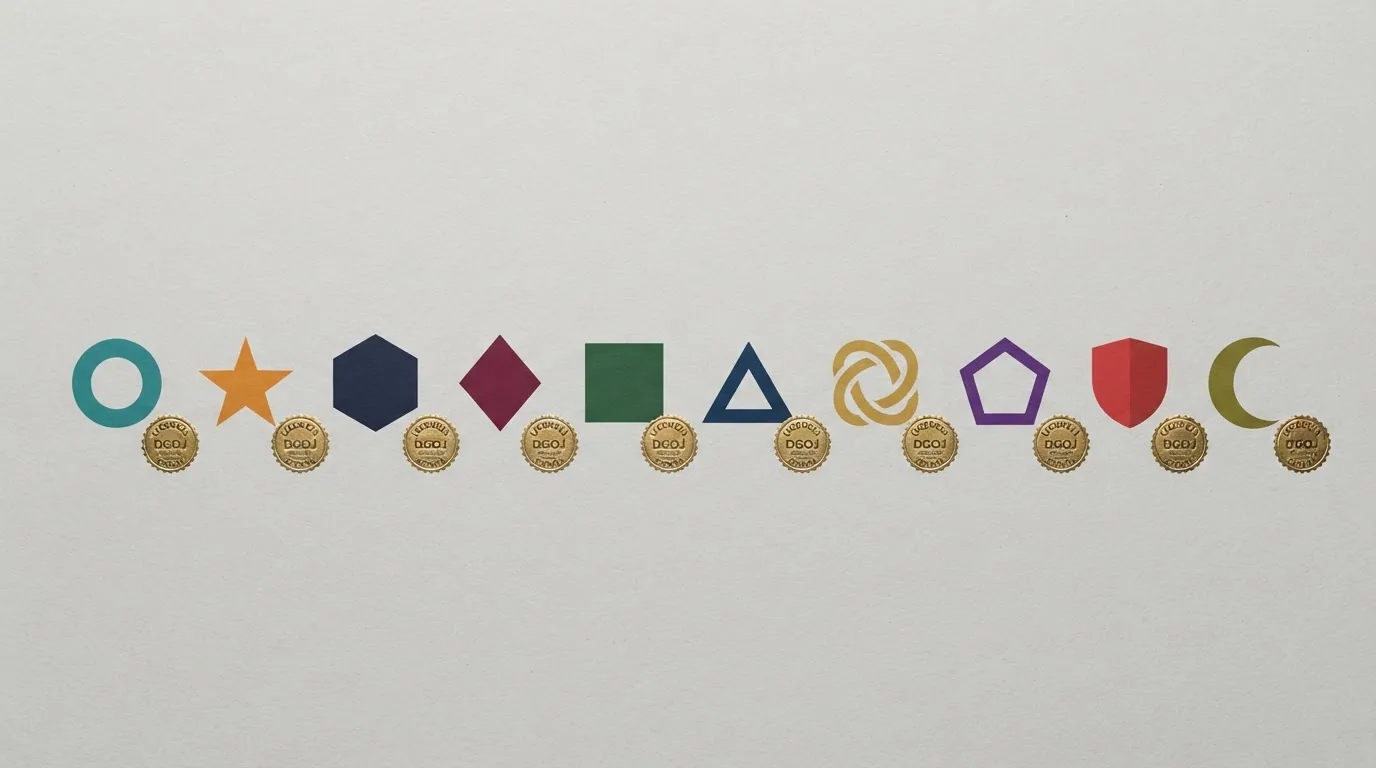 Fila de logotipos de los operadores DGOJ analizados con el sello .es visible