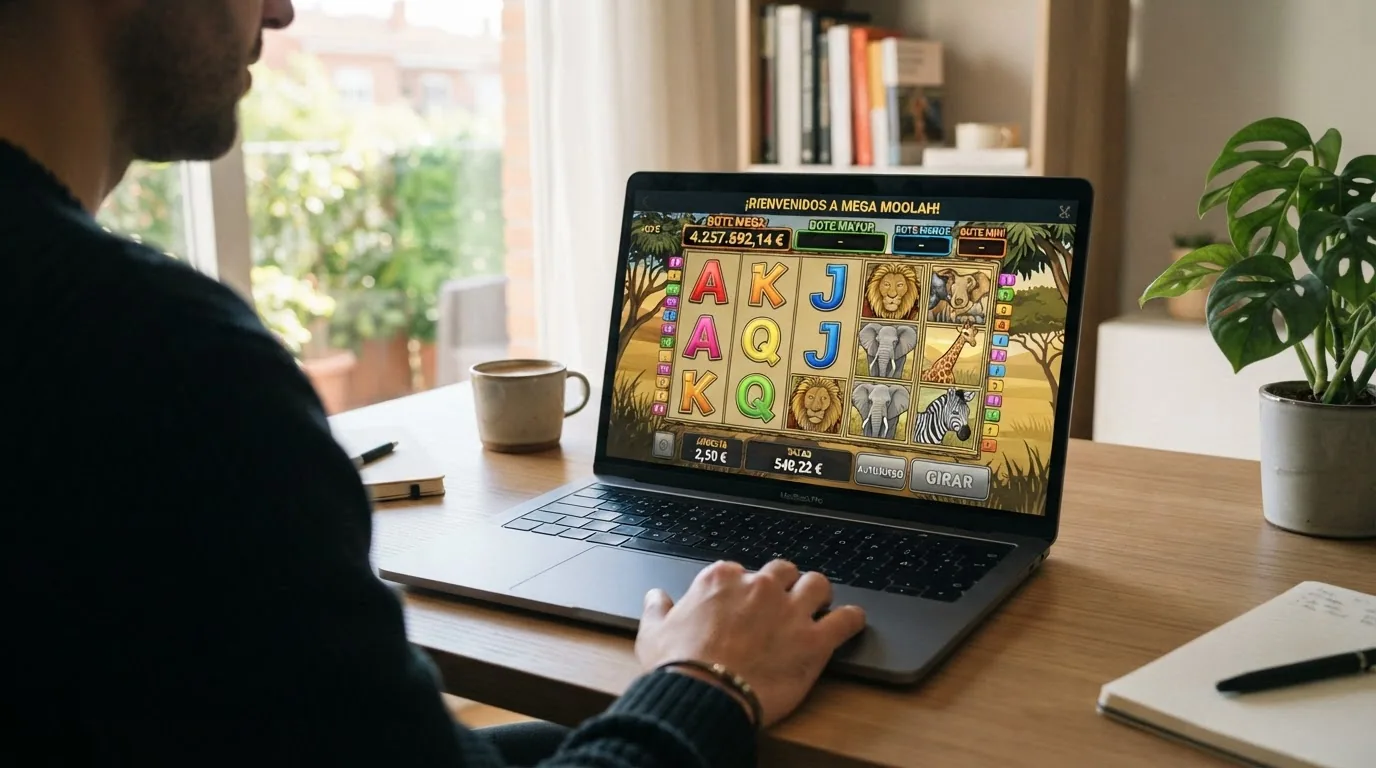 Mega Moolah cargado en un casino online con licencia DGOJ