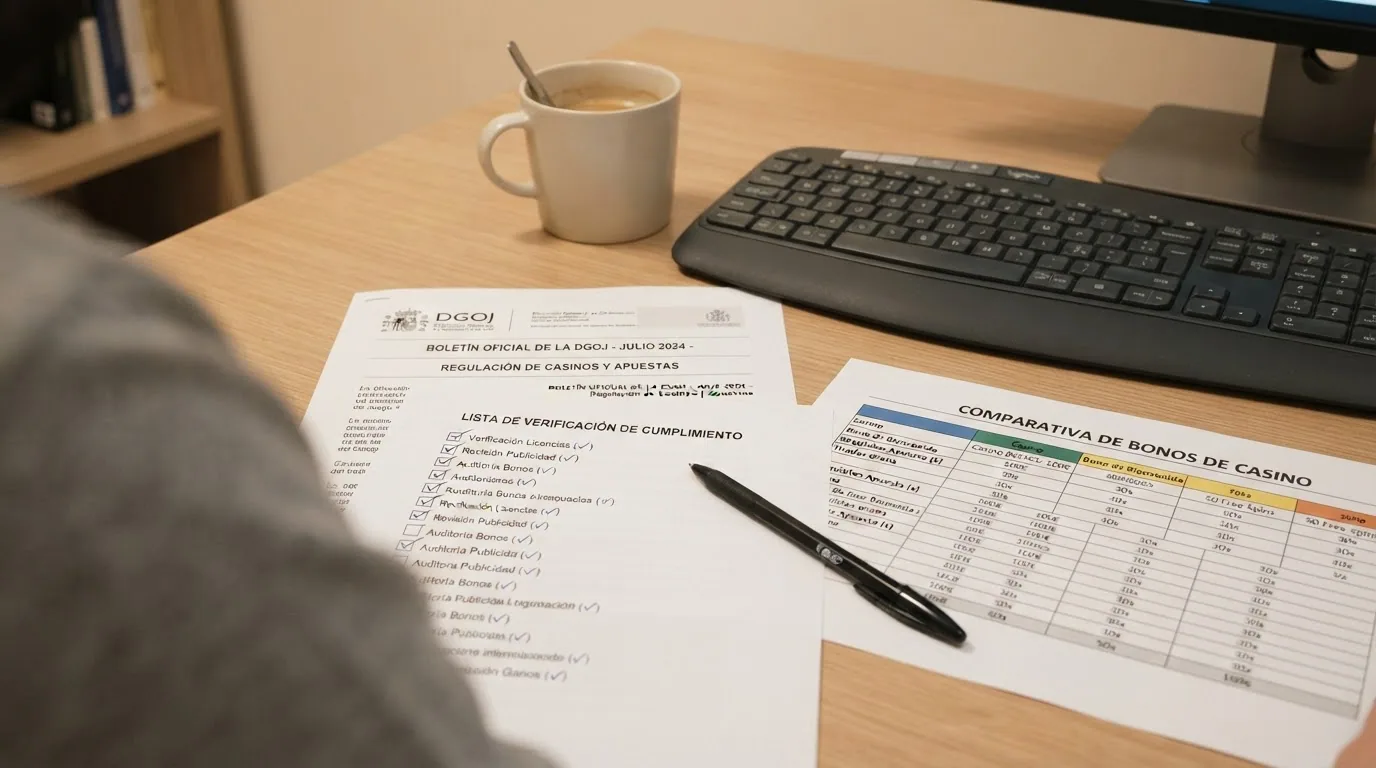 Boletines oficiales lista de comprobación y registro de licencias sobre una mesa