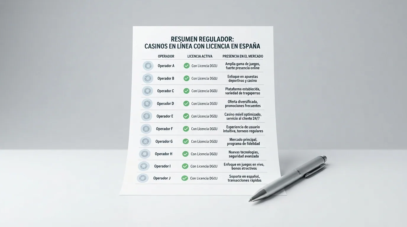 Logos de los diez operadores comparados en una cuadrícula ordenada por cuota de mercado