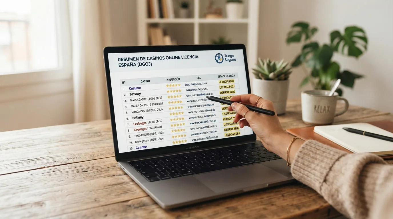 Tabla comparativa con logotipos de los 10 operadores destacados y el sello DGOJ