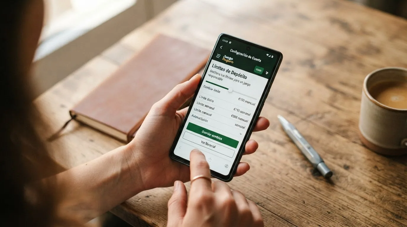 Interfaz de configuración de límites de depósito en un casino online español