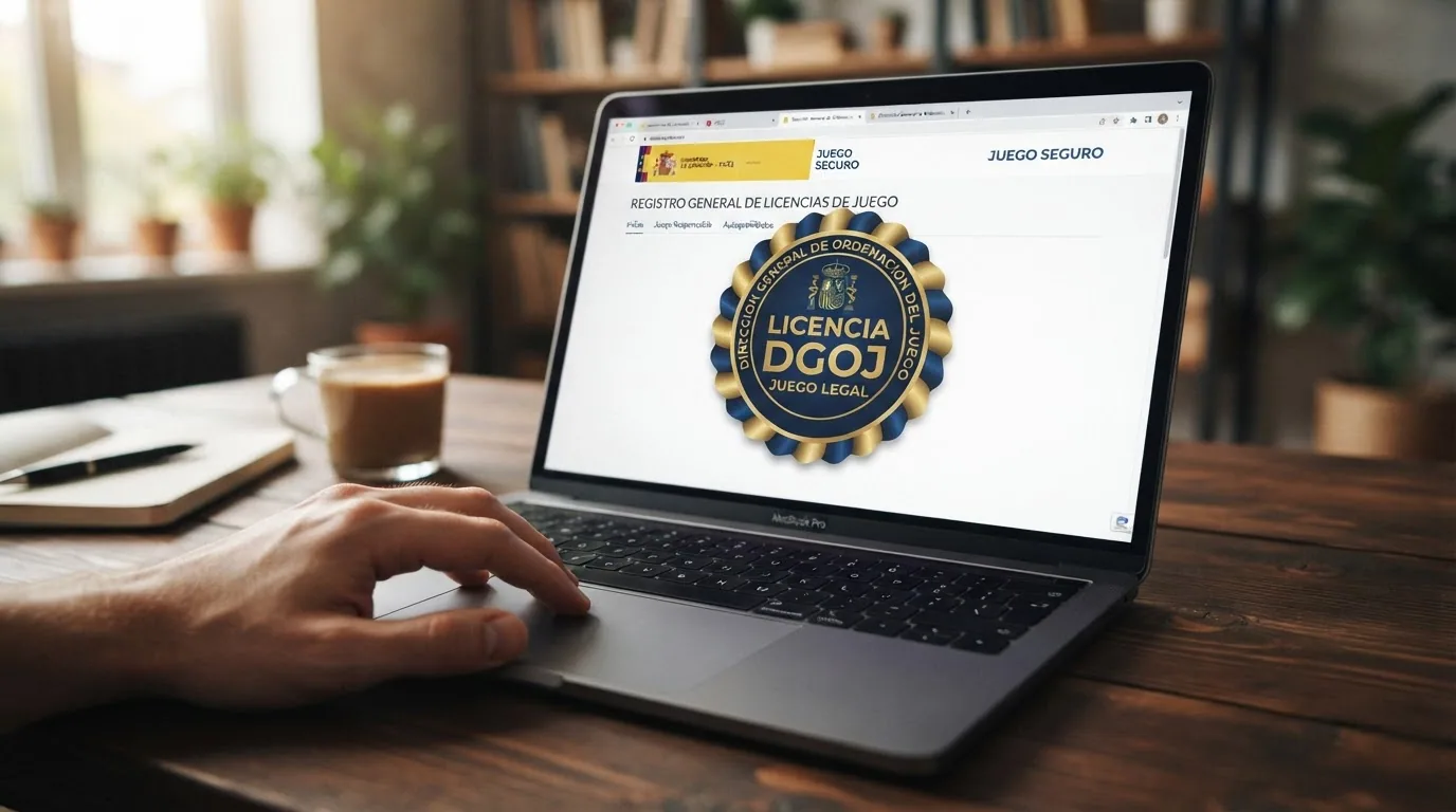 Sello oficial de la DGOJ con dominio .es como distintivo de juego legal