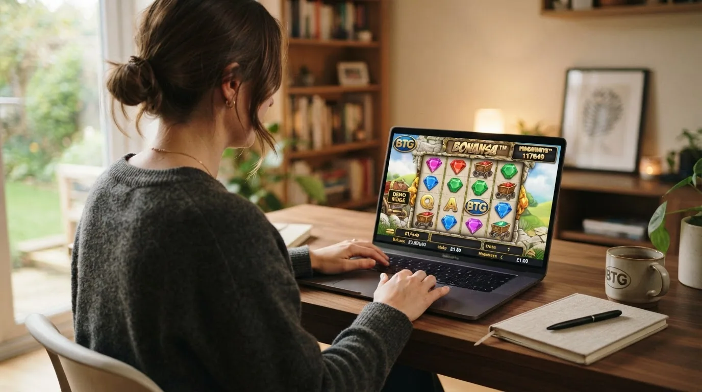 Lobby de casino DGOJ con filtro de proveedor BTG y varios títulos en modo demo
