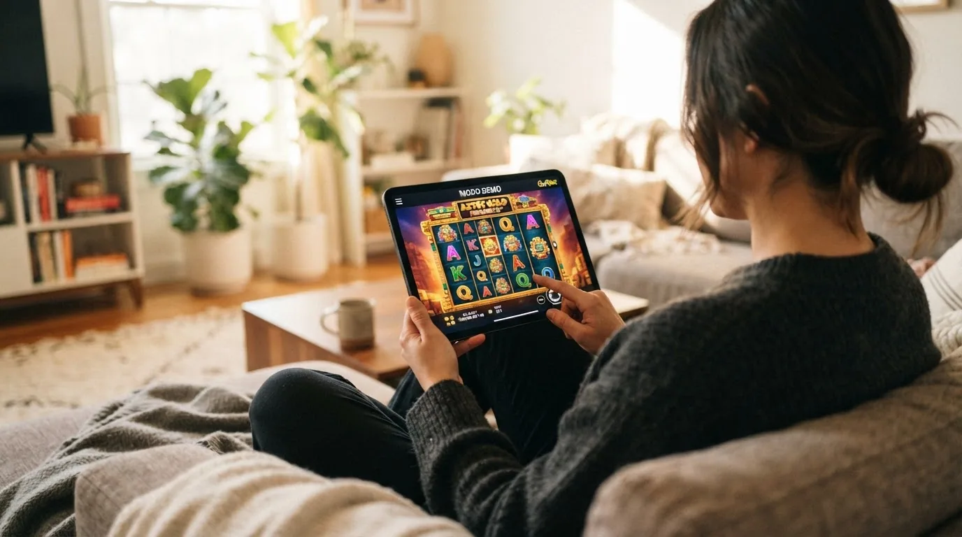 Pantalla del modo demo de una tragaperra de iSoftBet con saldo virtual visible