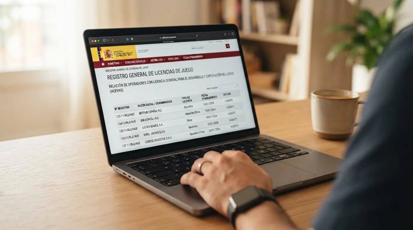 Captura del registro público DGOJ en ordenacionjuego.es con el buscador de operadores