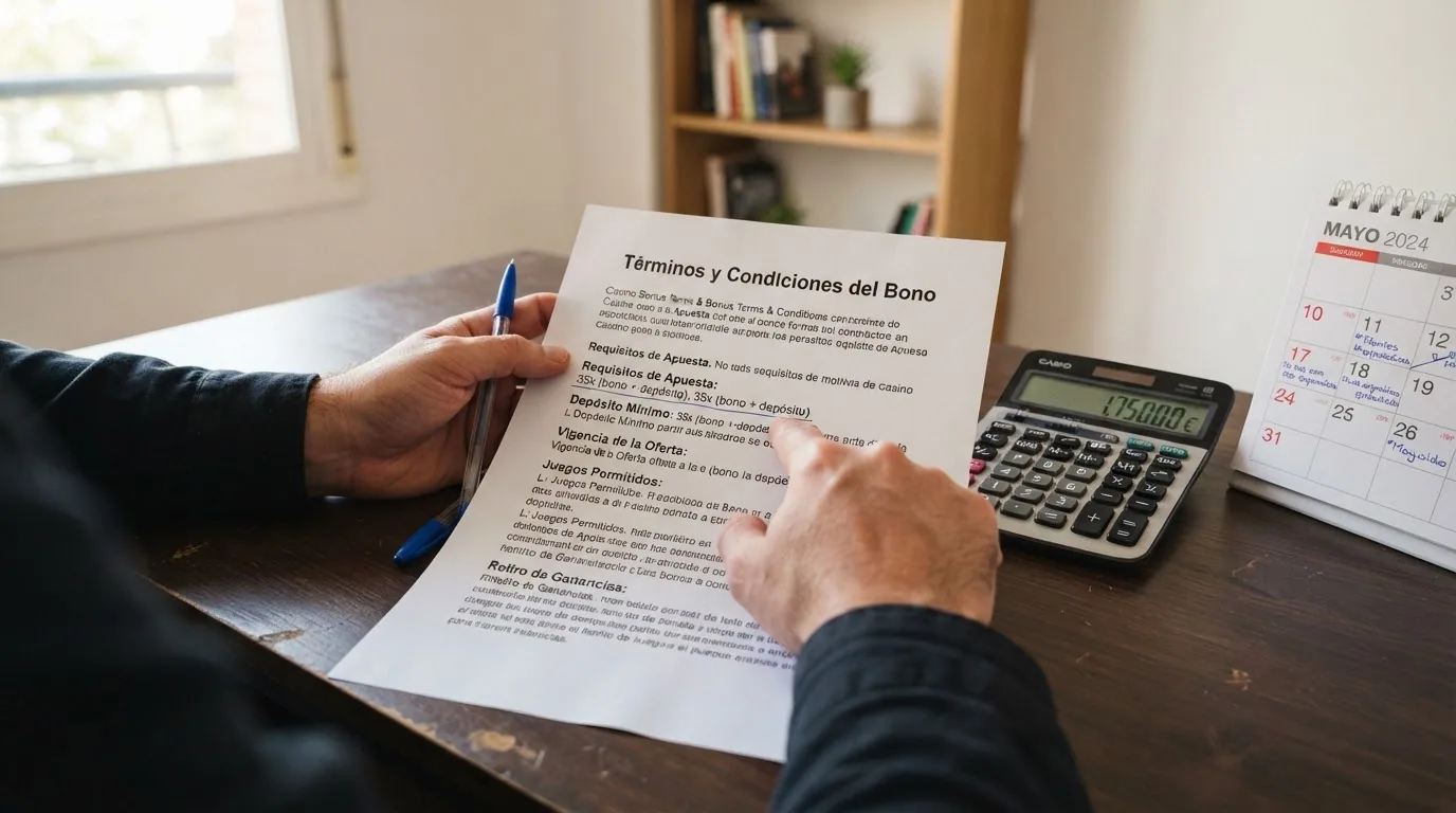 Contrato de bono abierto junto a calculadora y calendario marcado