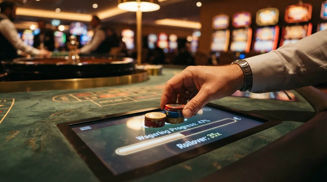 Representación visual del rollover como multiplicador con contador de apuesta pendiente