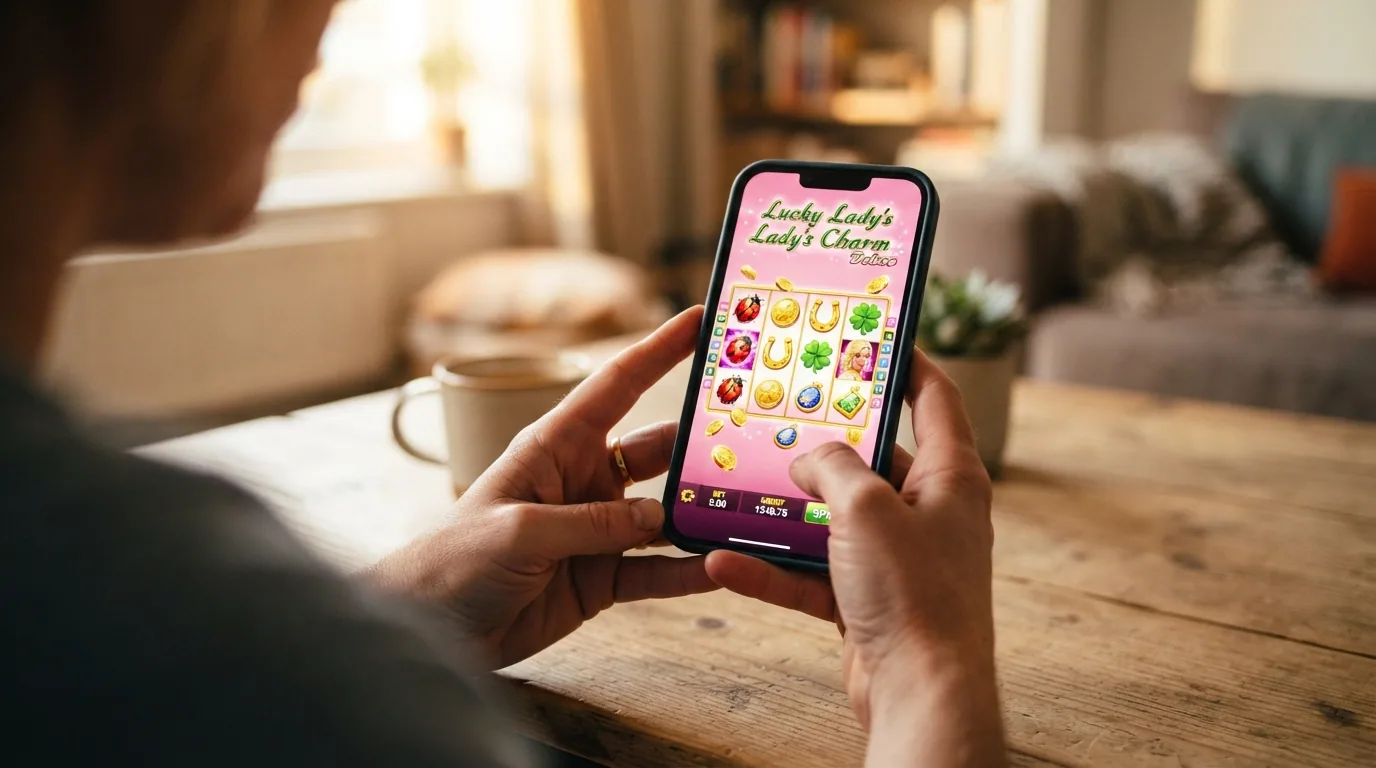 Slot de Novomatic ejecutándose en la pantalla de un teléfono móvil