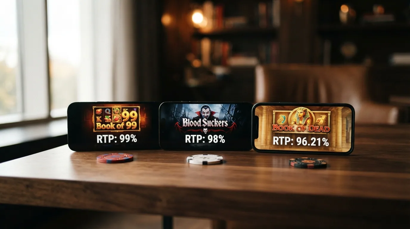 Pantalla de tragaperras online con el porcentaje de RTP visible junto al bote