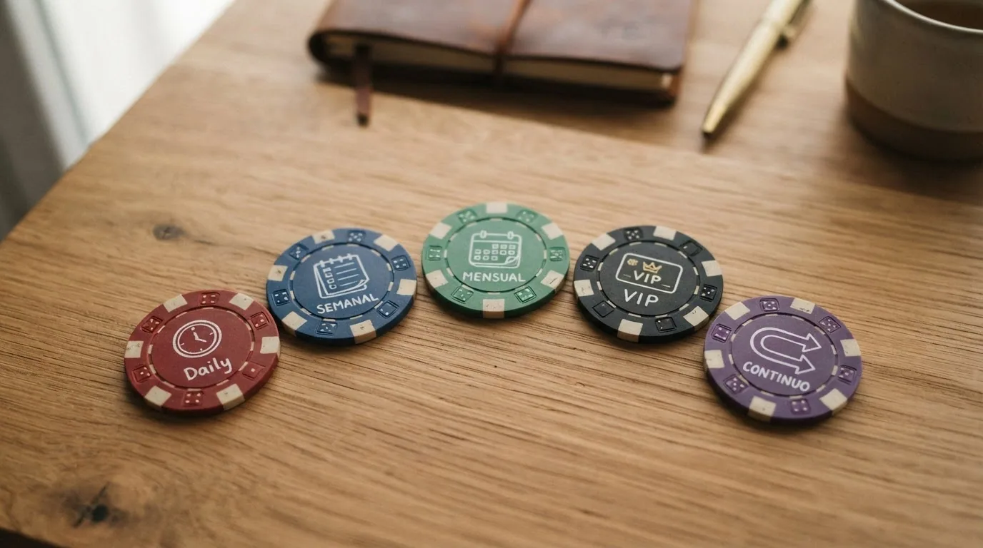 Comparativa visual de los cinco tipos de cashback con iconos de calendario y reloj