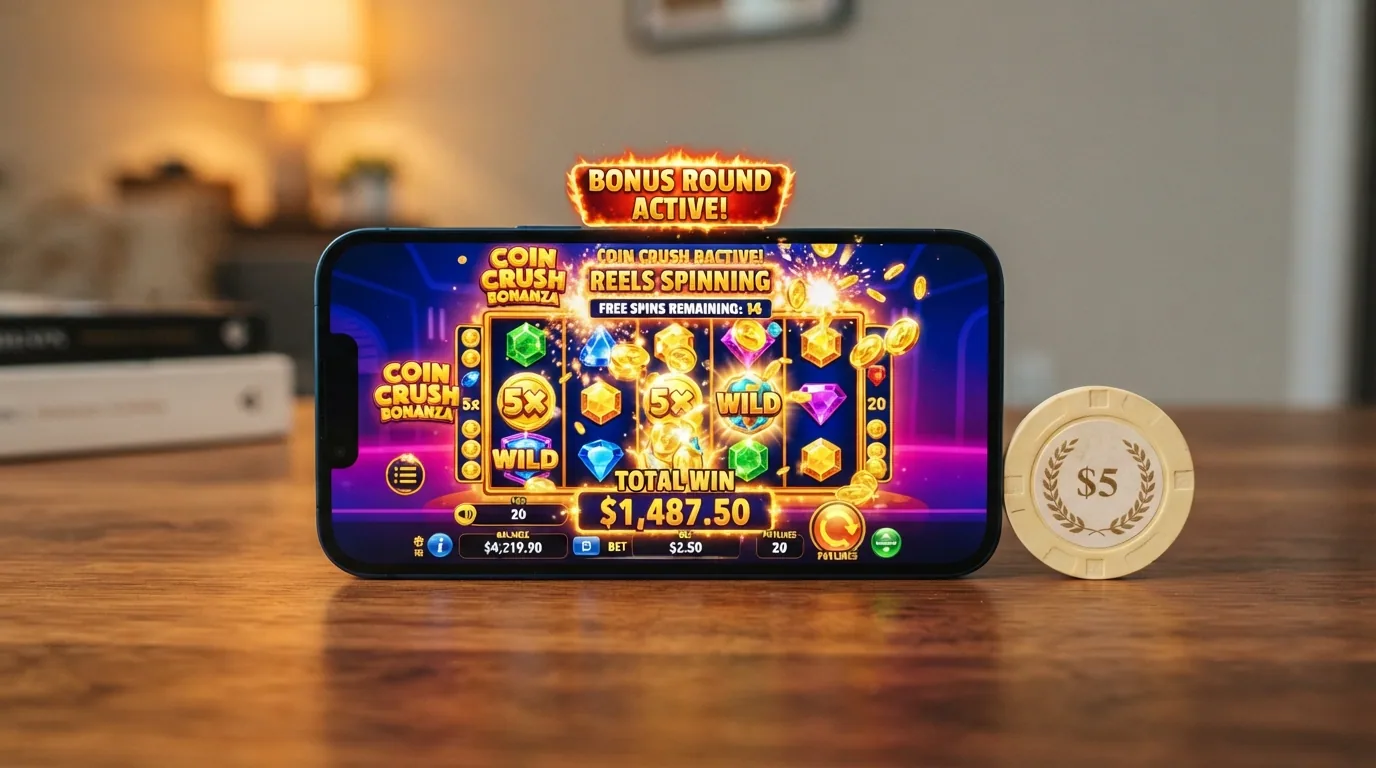 Pantalla de Gates of Olympus con saldo de bono activo y el indicador de apuesta del giro